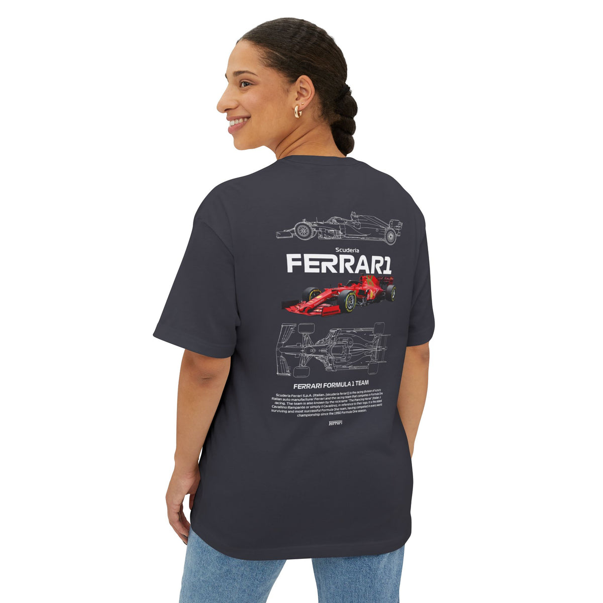 Ferrari Formula 1 Racing Tee | Car Blueprint Graphic Shirt