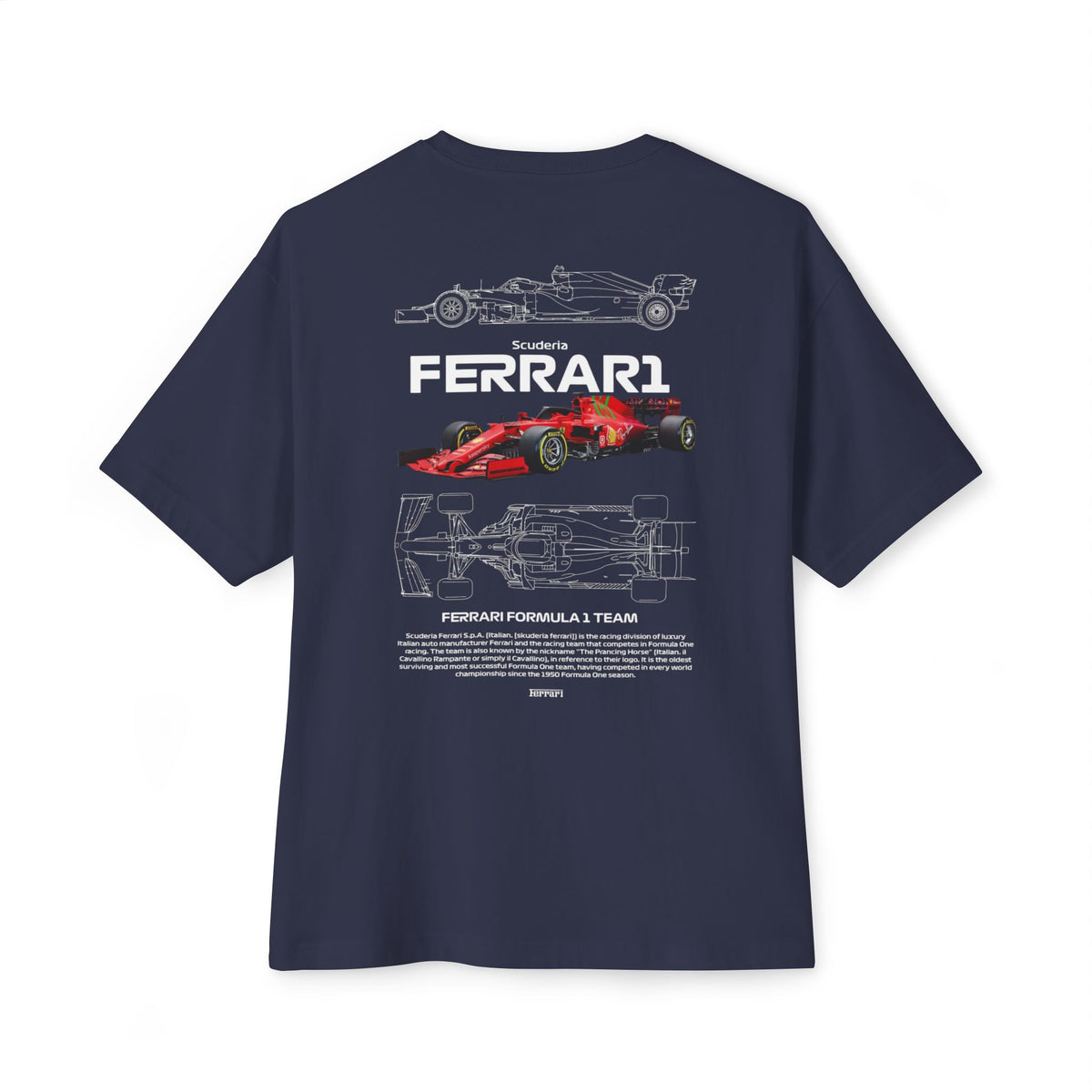 Ferrari Formula 1 Racing Tee | Car Blueprint Graphic Shirt