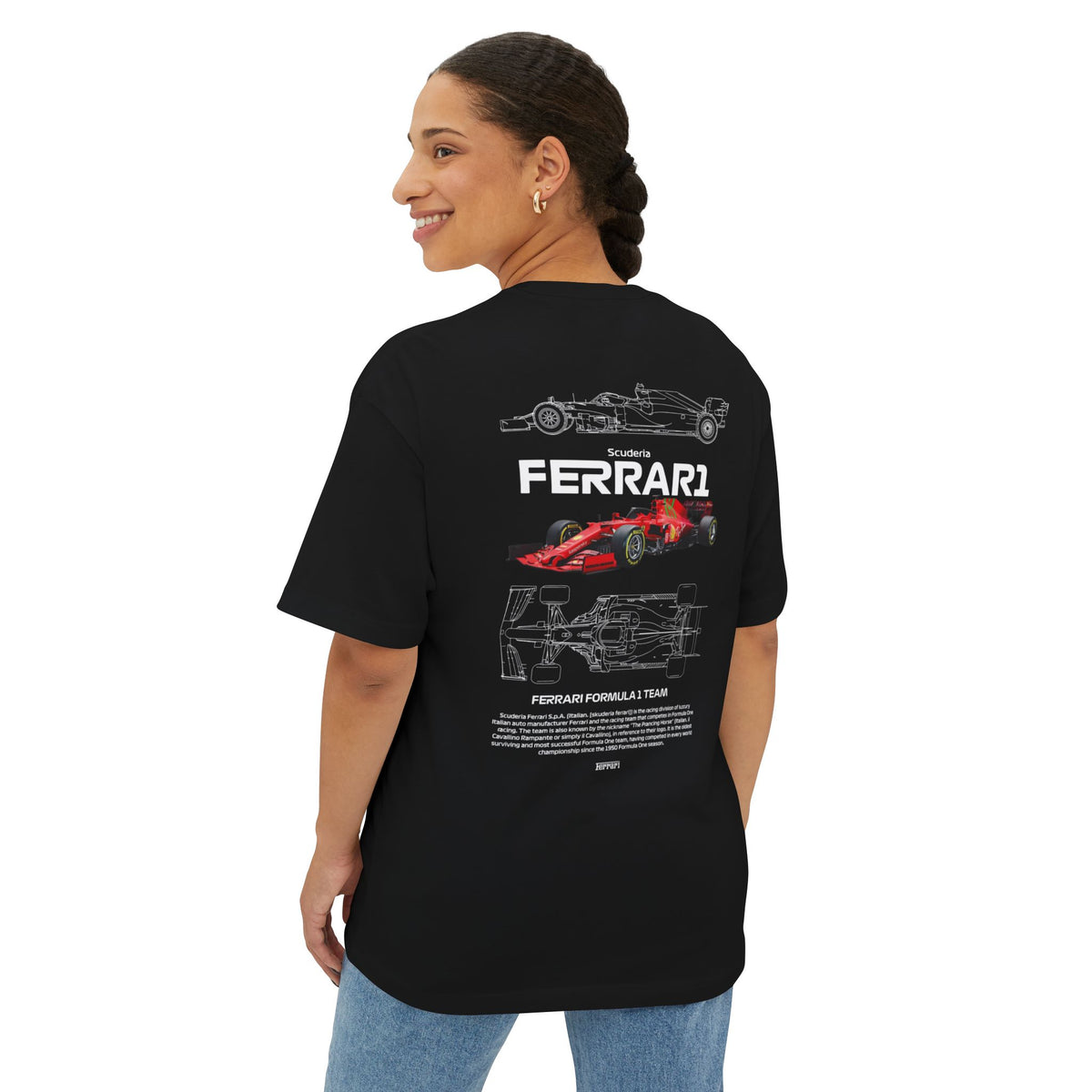 Ferrari Formula 1 Racing Tee | Car Blueprint Graphic Shirt